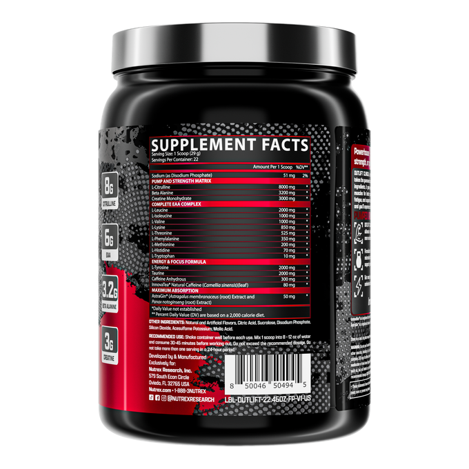 Nutrex Research Outlift Clinical 22 Porciones Fruit Punch
