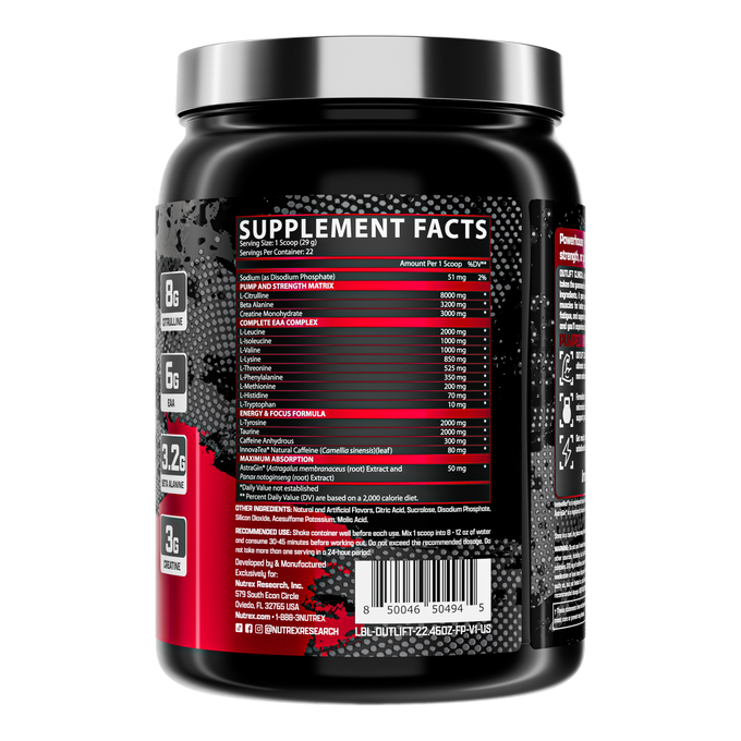 Nutrex Research Outlift Clinical 22 Porciones Fruit Punch