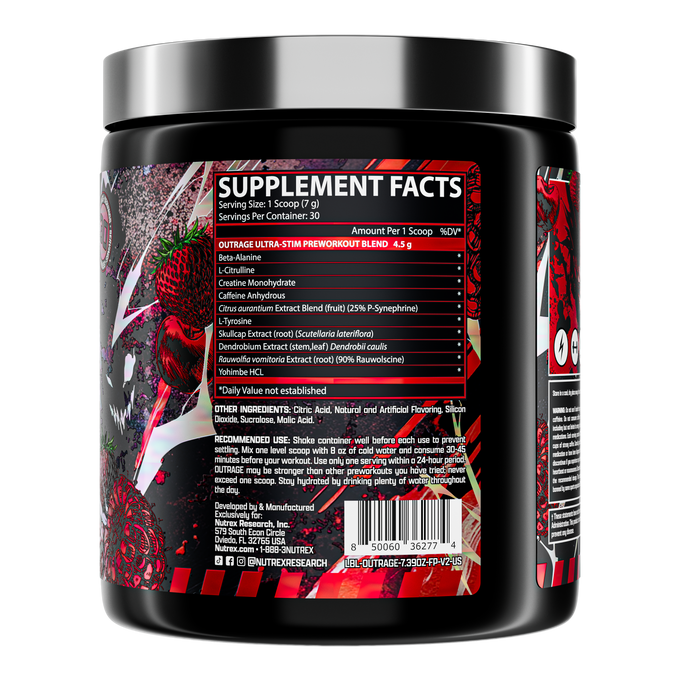 Nutrex Research Outrage Ultra Estimulante Pre - Entreno 30 Porciones Fruit Punch
