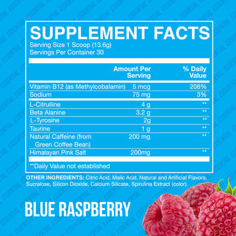 Raw Essentials Performance 25 Porciones Blue Rathberry