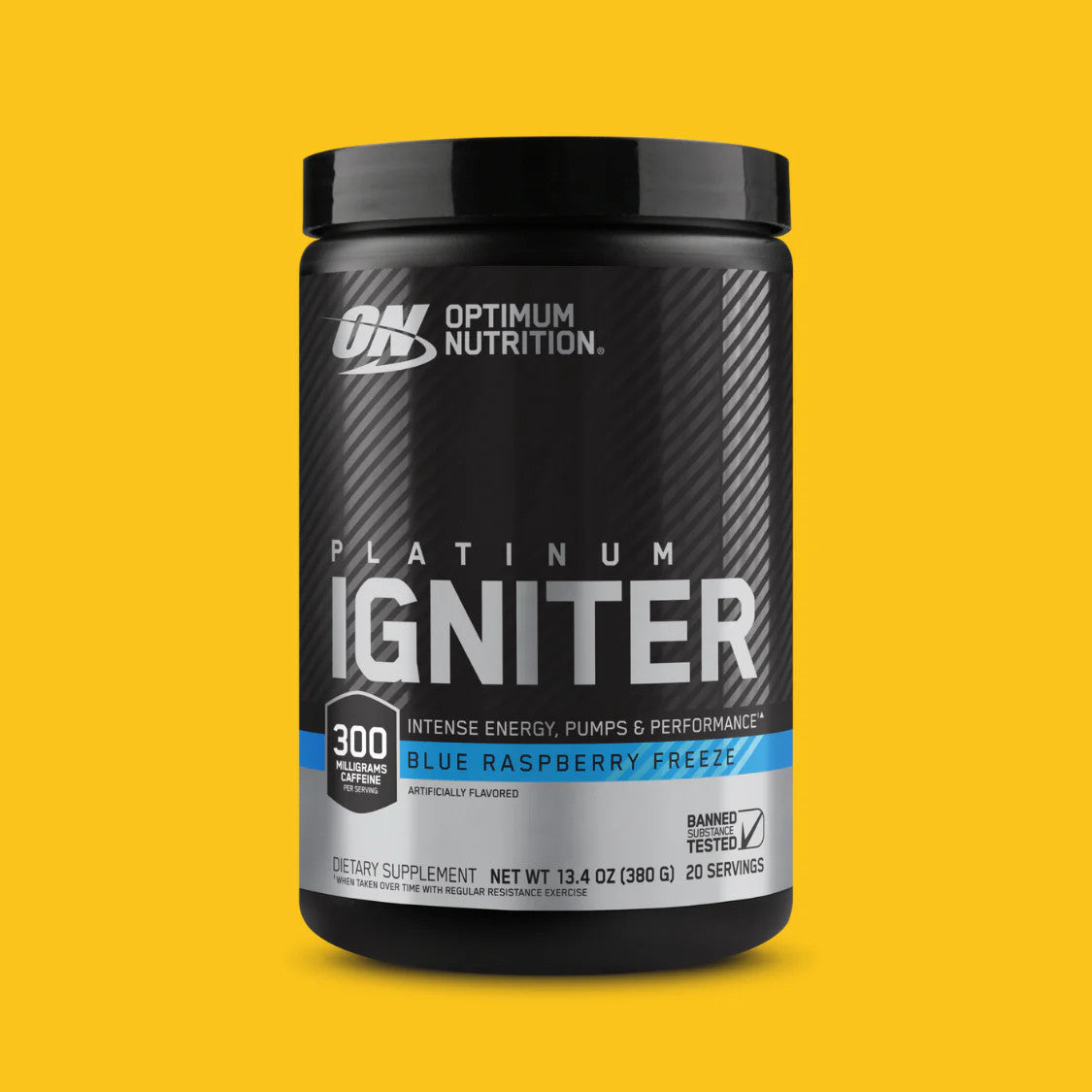 Optimum Nutrition Platinum Igniter Pre - Entreno 20 Porciones Blue Raspberry Freeze