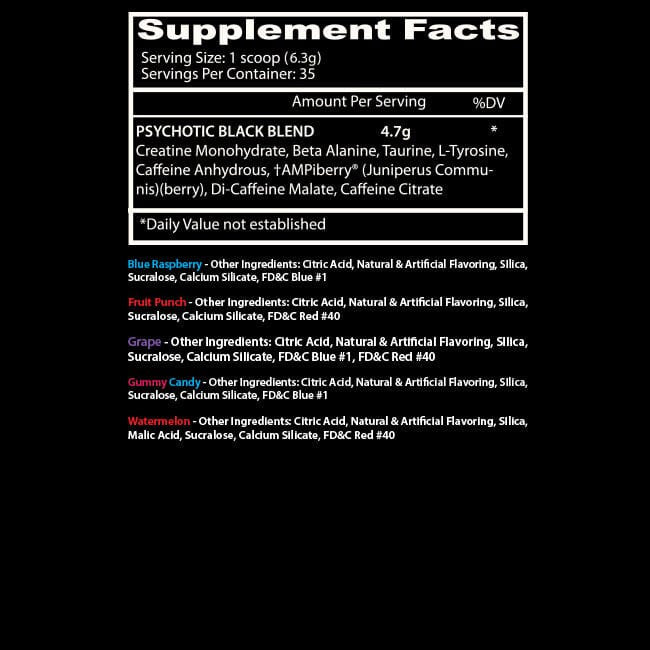Insane Labz Psychotic Black 35 Porciones Grape