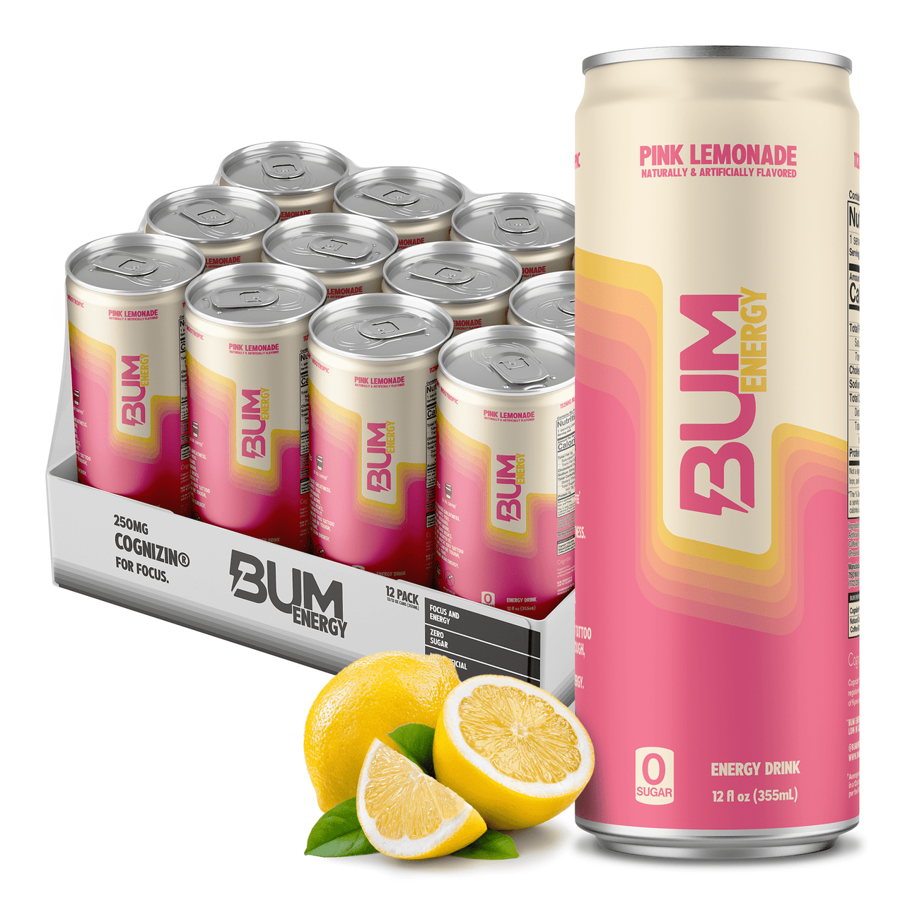 Raw Cbum Energy Drink 12 Onzas 12 Pink Limonade