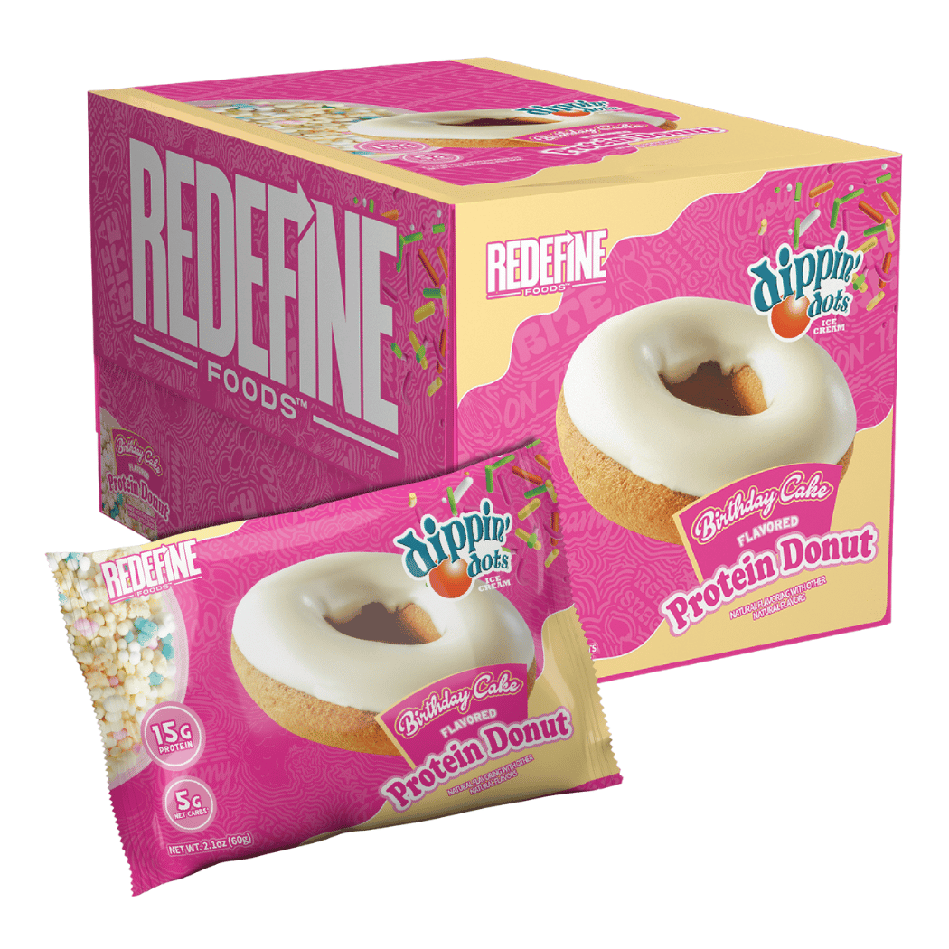 Redefine Protein Donut 8Ct Box Birthday Cake