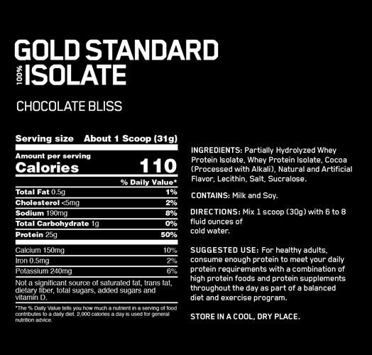 Optimum Nutrition Gold Std Aislado 5 Libras Chocolate