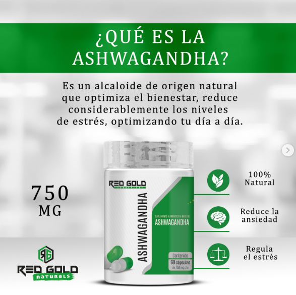 Red Gold Ashwagandha 60 Cápsulas 750Mg