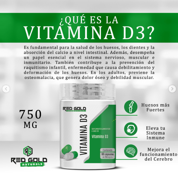 Red Gold Vitamina D3 60 Cápsulas
