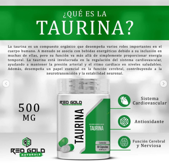 Red Gold Taurina 60 Cápsulas