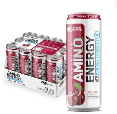 Optimum Nutrition Amino Energy 355 ml 12 Paquete Juicy Cherry Electrolitos