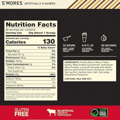 Optimum Nutrition 100 Whey Gold Std 5Lbs Smores