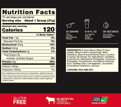 Optimum Nutrition 100 Whey Gold Std 5 Libras Double Chocolate