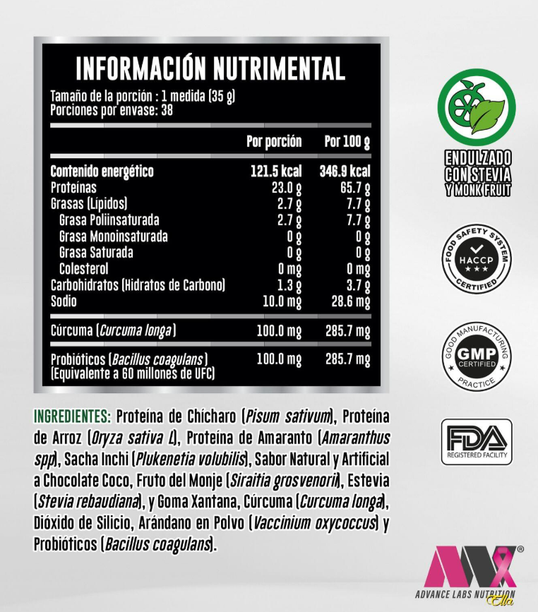 Advance Vegan Protein Naturals Ella 3 Libras Caf Caramelo