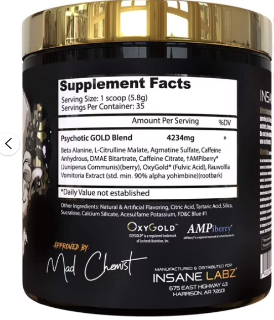 Insane Labz Psychotic Gold 60 Porciones Gummy Candy