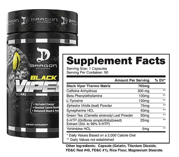 Dragon Pharma Black Viper 90 Cápsulas