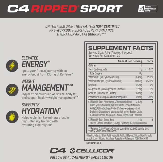 Cellucor C4 Ripped Sport 30 Porciones Fruit Punch
