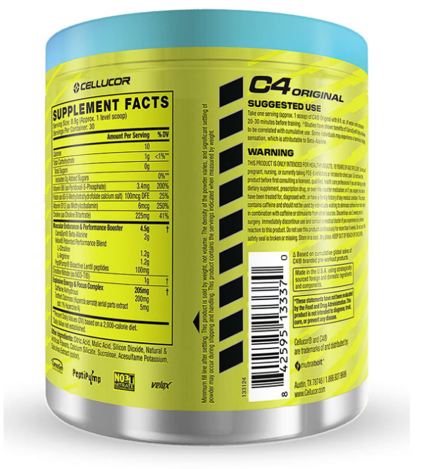 Cellucor C4 Original 30 Porciones Icy Blue Raspberry