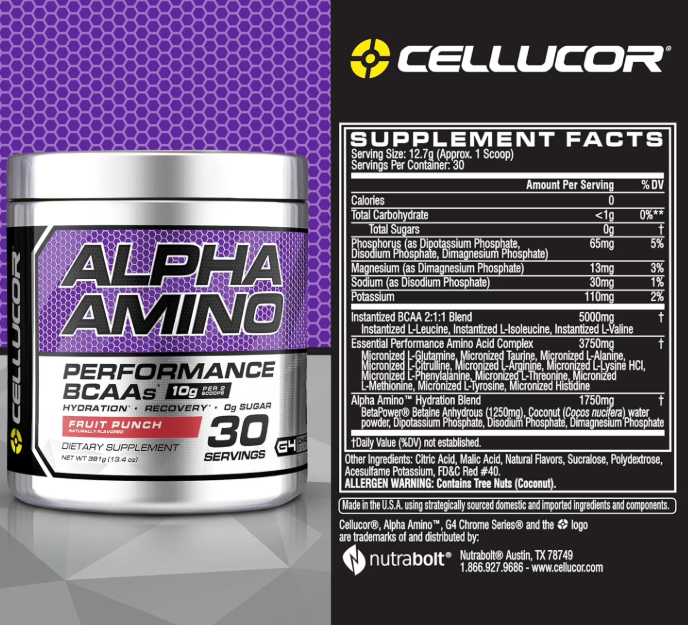 Cellucor Alpha Amino 30 Porciones Fruit Punch