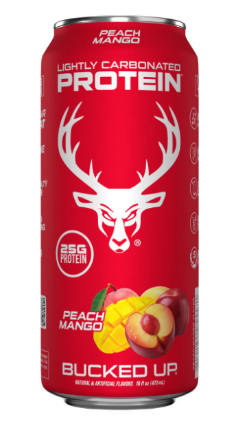 Bucked Up Lightly Carbonated Protein 16 Onzas 12Pk Peach Mango