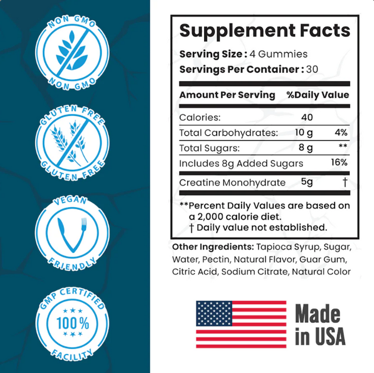 Smash Creatine Gummies 120 Unidades Strawberry Splash