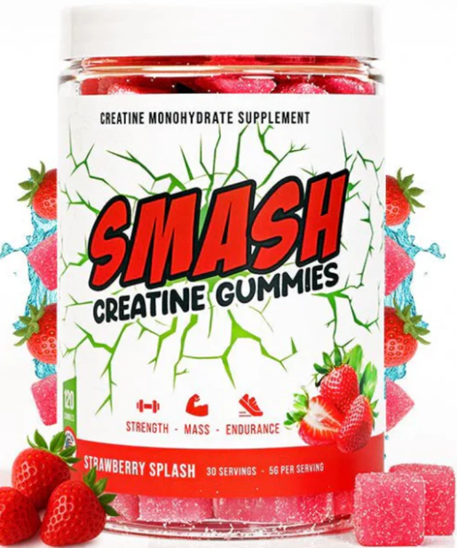 Smash Creatine Gummies 120 Unidades Strawberry Splash