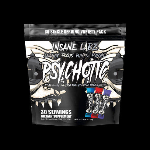Insane Labz Psychotic Black 30 Sticks Porciones Variety Bag Flavors