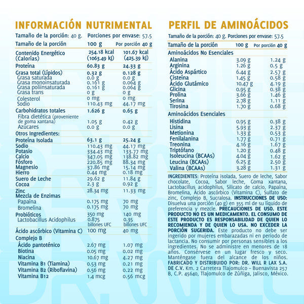 Dr Will Proteina Isolatada 1 26 kg Chocolate