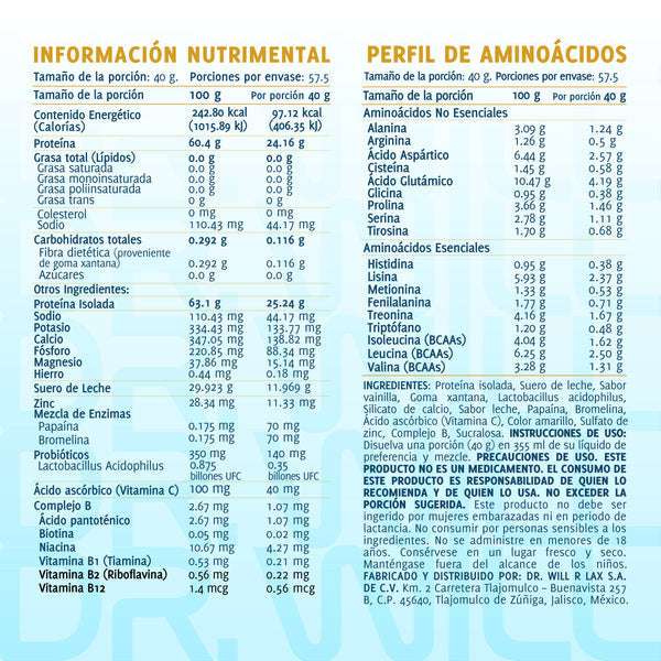 Dr Will Proteina Isolatada 2 3 kg Vainilla
