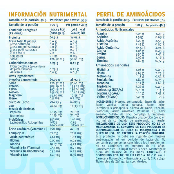 Dr Will Proteina Whey 2 3 kg Vainilla