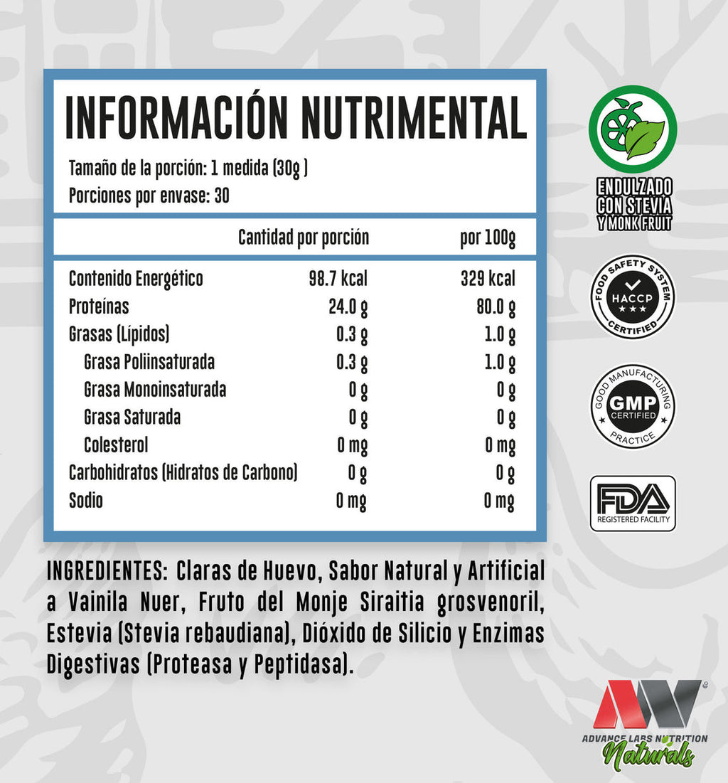 Advance Claras Naturals sin Sabor 900 Grs