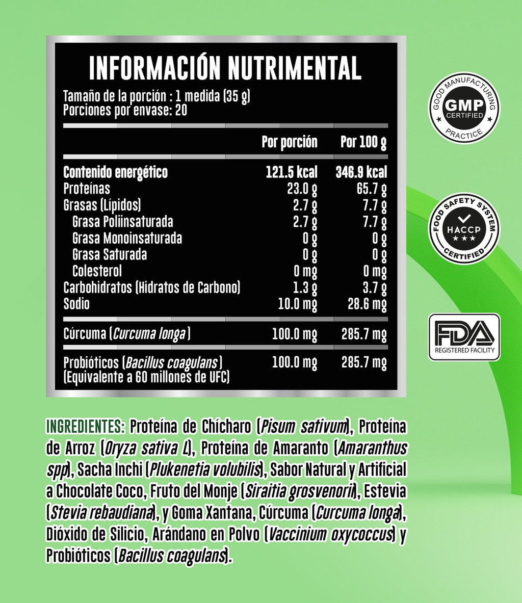 Advance Vegan Protein Naturals Caja con 10 Sobres 35 Gr C U Choco Coco