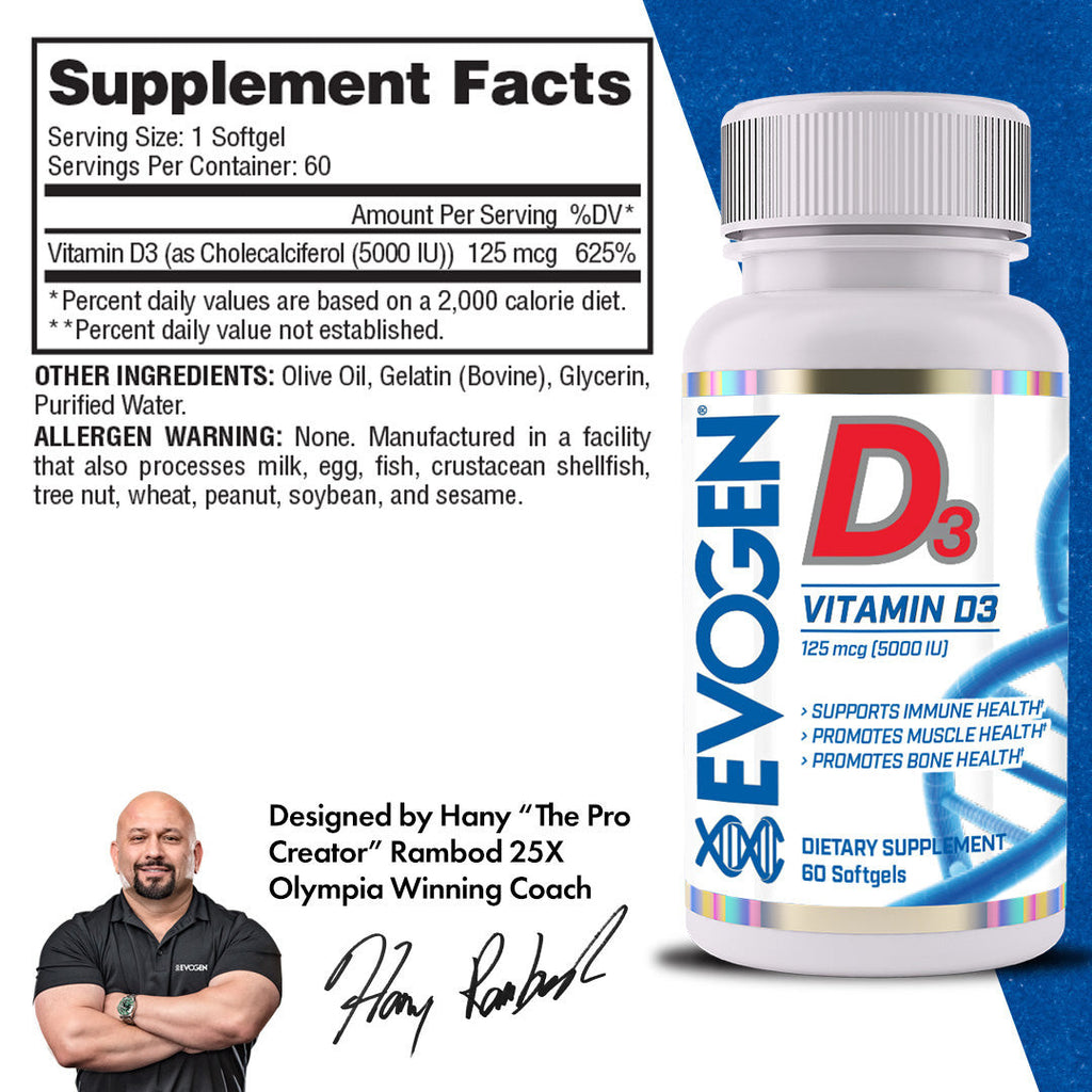 Evogen Vitamin D 5000Iu 60 Cápsulas