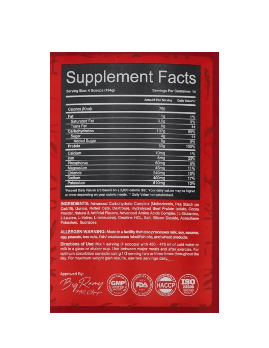 Red Rex Beef Mass 22 Libras Chocolate