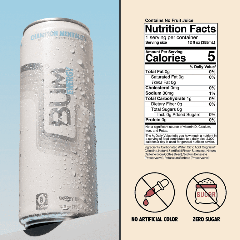 Raw Bum Energy Drink 12 Onzas 12 Champion