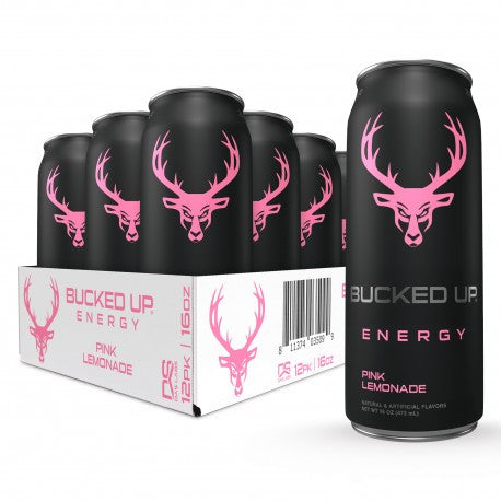 Bucked Up Low Estimulante Energy Drinks 16Oz 12Pk Pink Lemonade