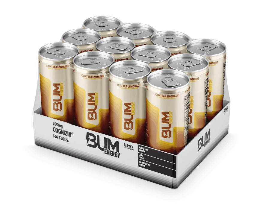 Raw Bum Energy Drink 12 Onzas 12 Paquete Ice Tea Lemonade