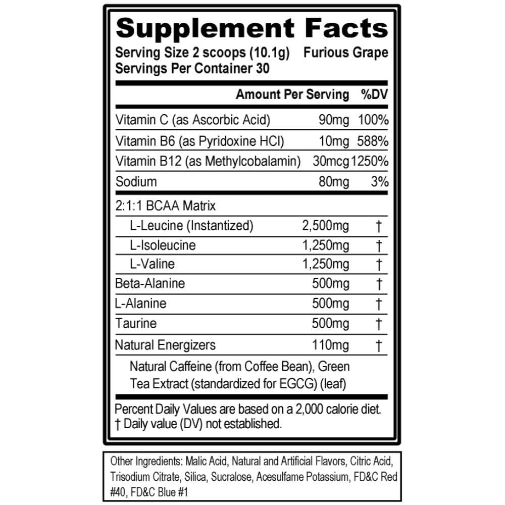 Evlution Nutrition BCAA Energy 30 Porciones Furious Grape