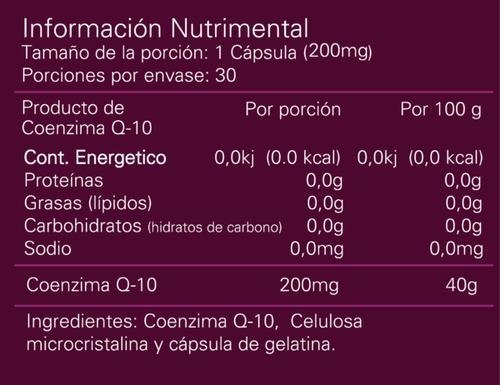 Alpha Coenzima Co Q 10 30 Cápsulas
