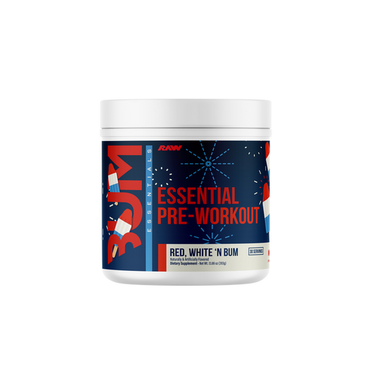 Raw Cbum Essential Pre-Entreno 30 Porciones Red White And Bum