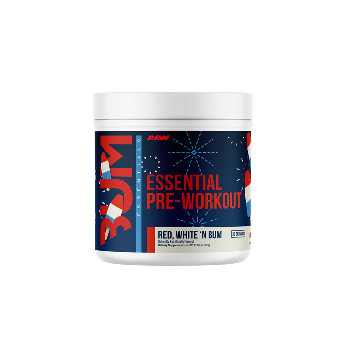 Raw Cbum Essential Pre-Entreno 30 Porciones Red White And Bum