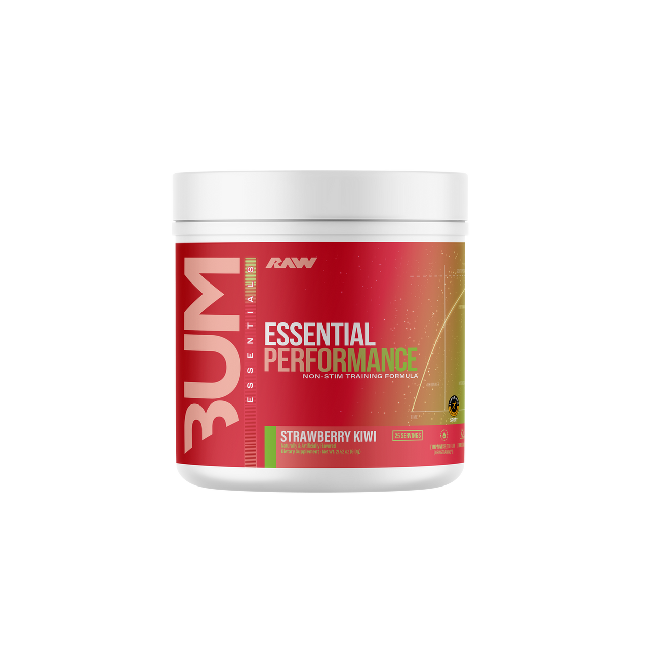 Raw Cbum Essential Pre-Entreno 30 Porciones Strawberry Kiwi