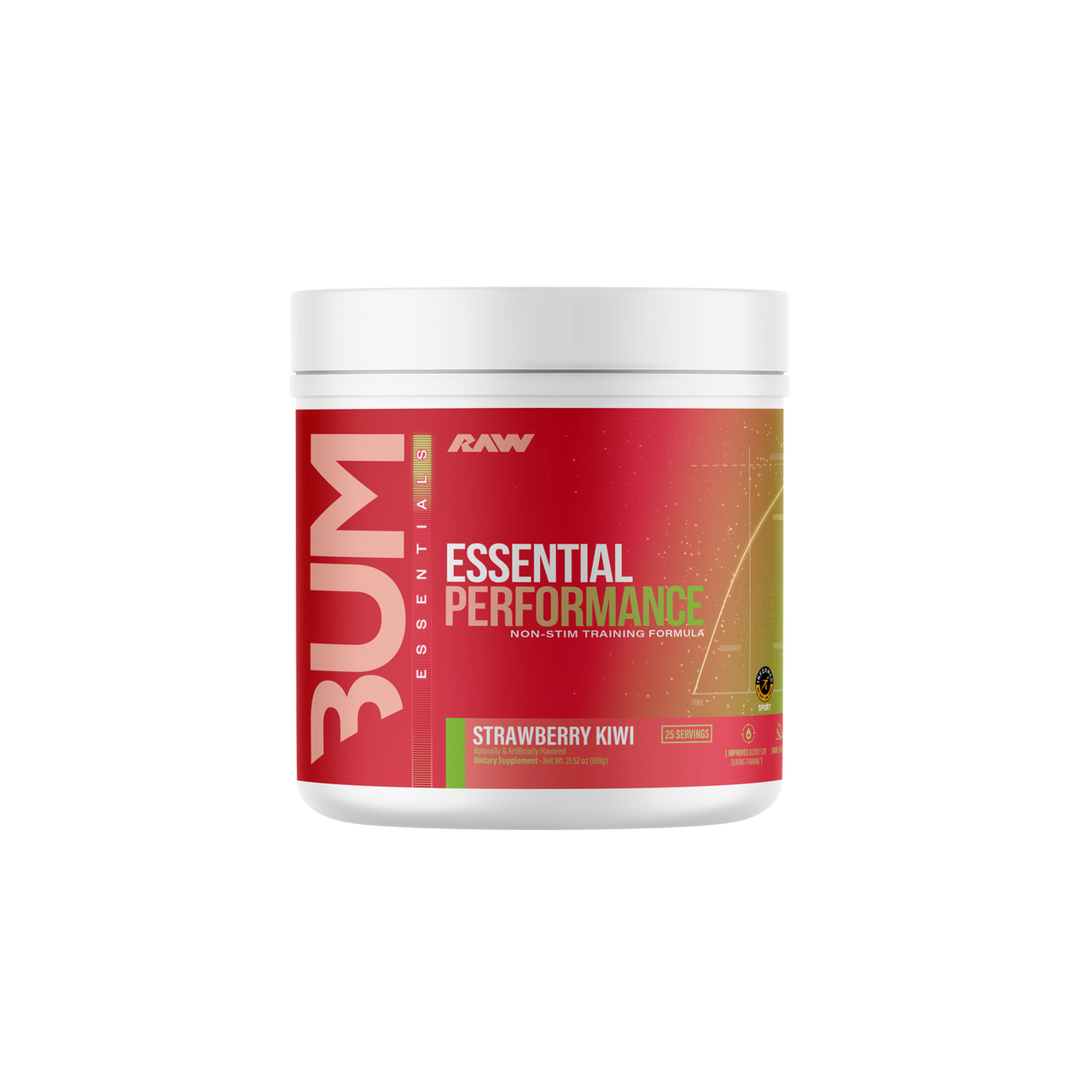 Raw Cbum Essential Pre-Entreno 30 Porciones Strawberry Kiwi