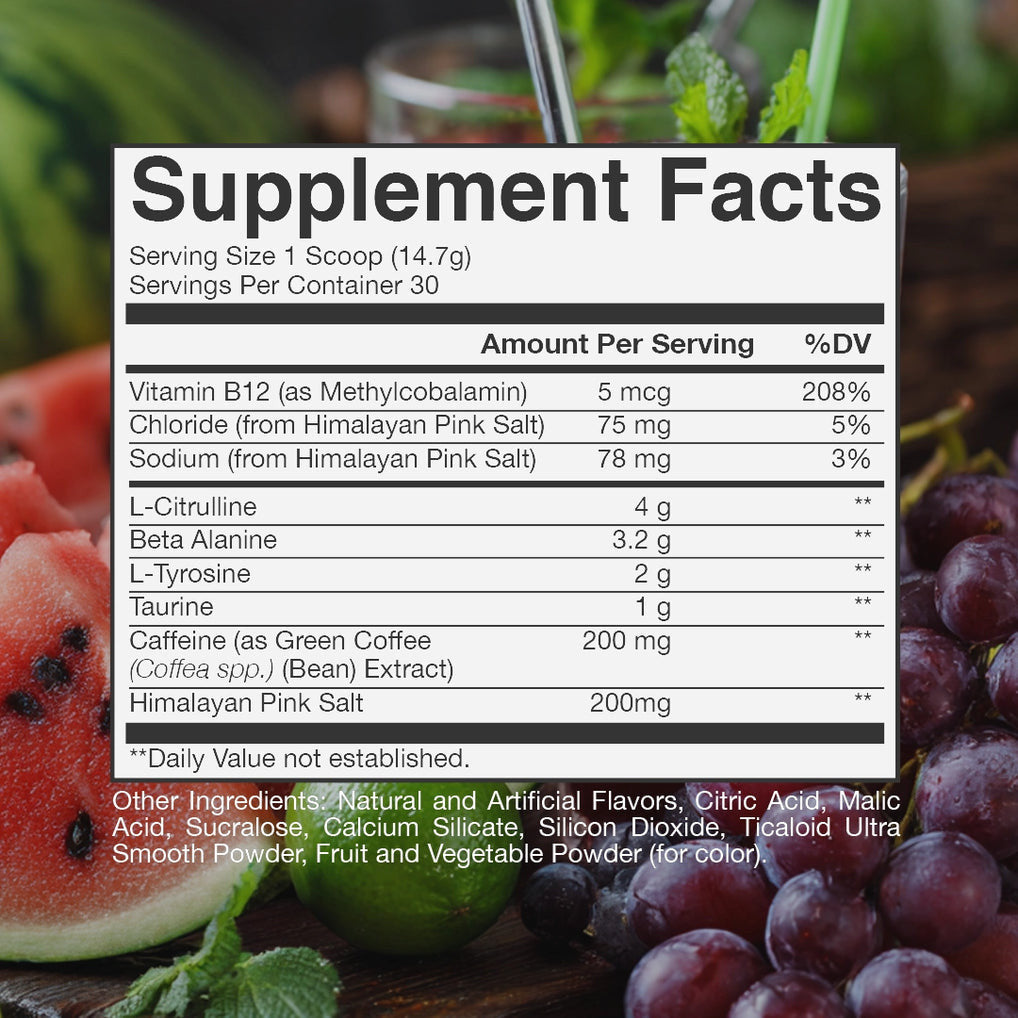 Raw Cbum Essential Pre-Entreno 30 Porciones Watermelon Grape