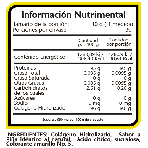Bhp Colageno Hidrolizado Ultra 30 Porciones Piña