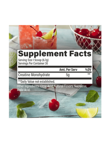 Raw Creatine Monohydrate 30 Porciones Cherry Limeade