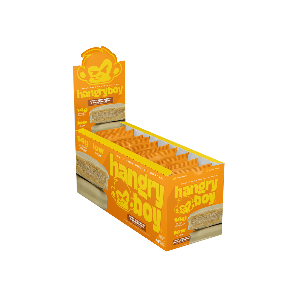 Hangry Boy 65 Grs 12 Paquete White Chocolate Peanut Butter