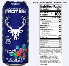 Bucked Up Lightly Carbonated Protein 16 Onzas Rainbow Candy