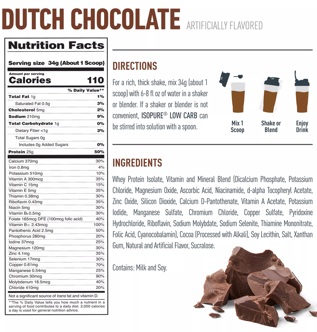 Nb Isopure Low Carb 3 lb Chocolate
