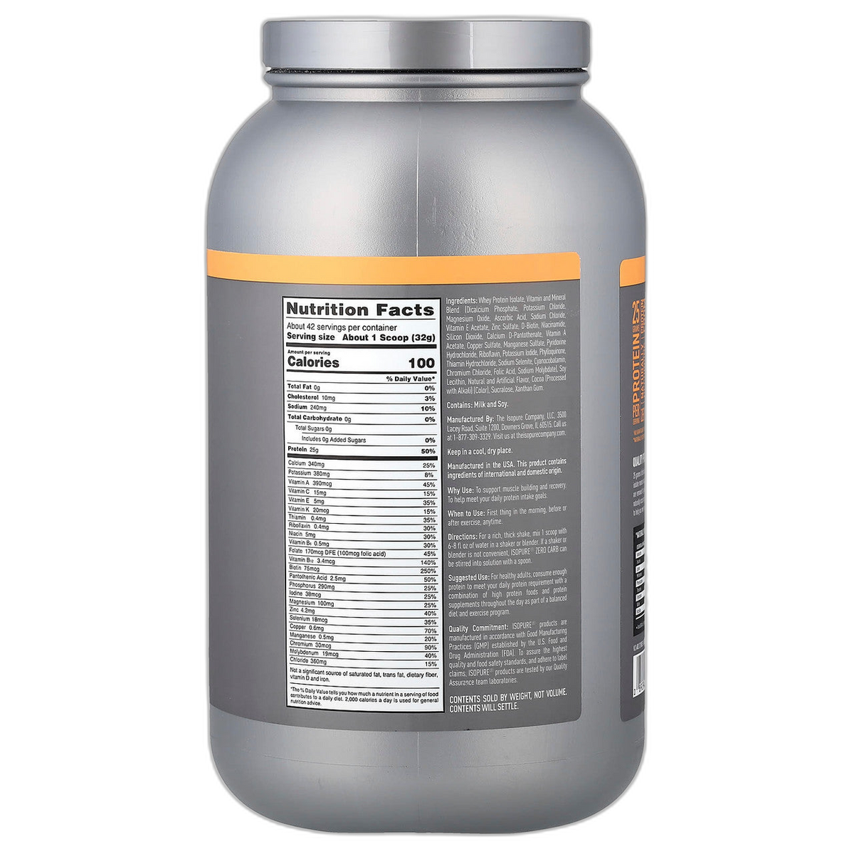 Nb Isopure Zero Carb 1 lb 454 Grs Cookies Cream