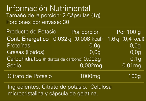 Alpha Citrato de Potasio 60 Cápsulas