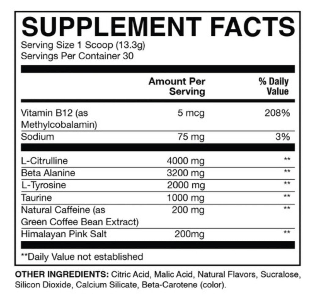 Raw Cbum Essential Pre - Entreno 30 Porciones Tamarindo